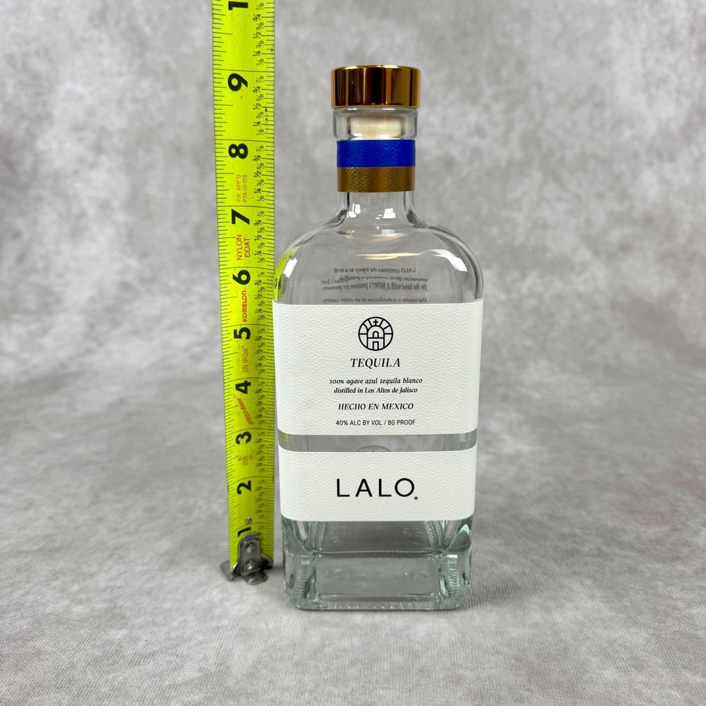 LALO Tequila Blanco EMPTY 750ml Glass Bottle with Gold Stopper Home Decor DIY - Picture 9 of 9